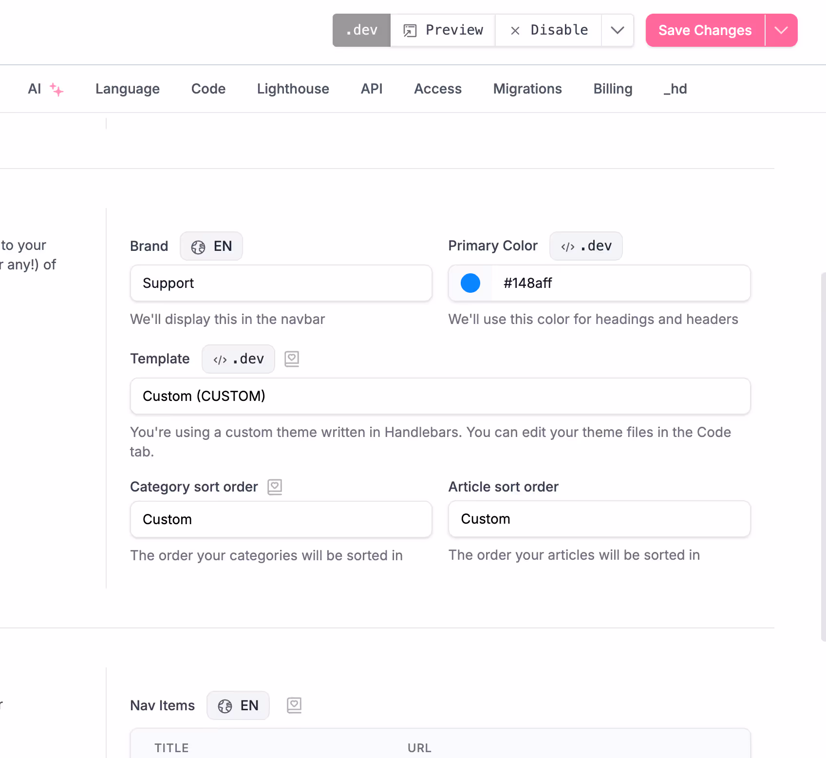 Design before publish with .dev