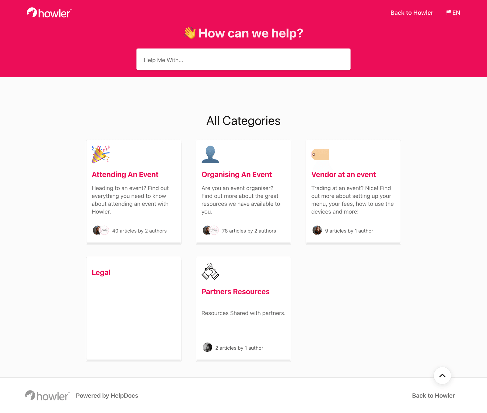 Howler knowledge base interface
