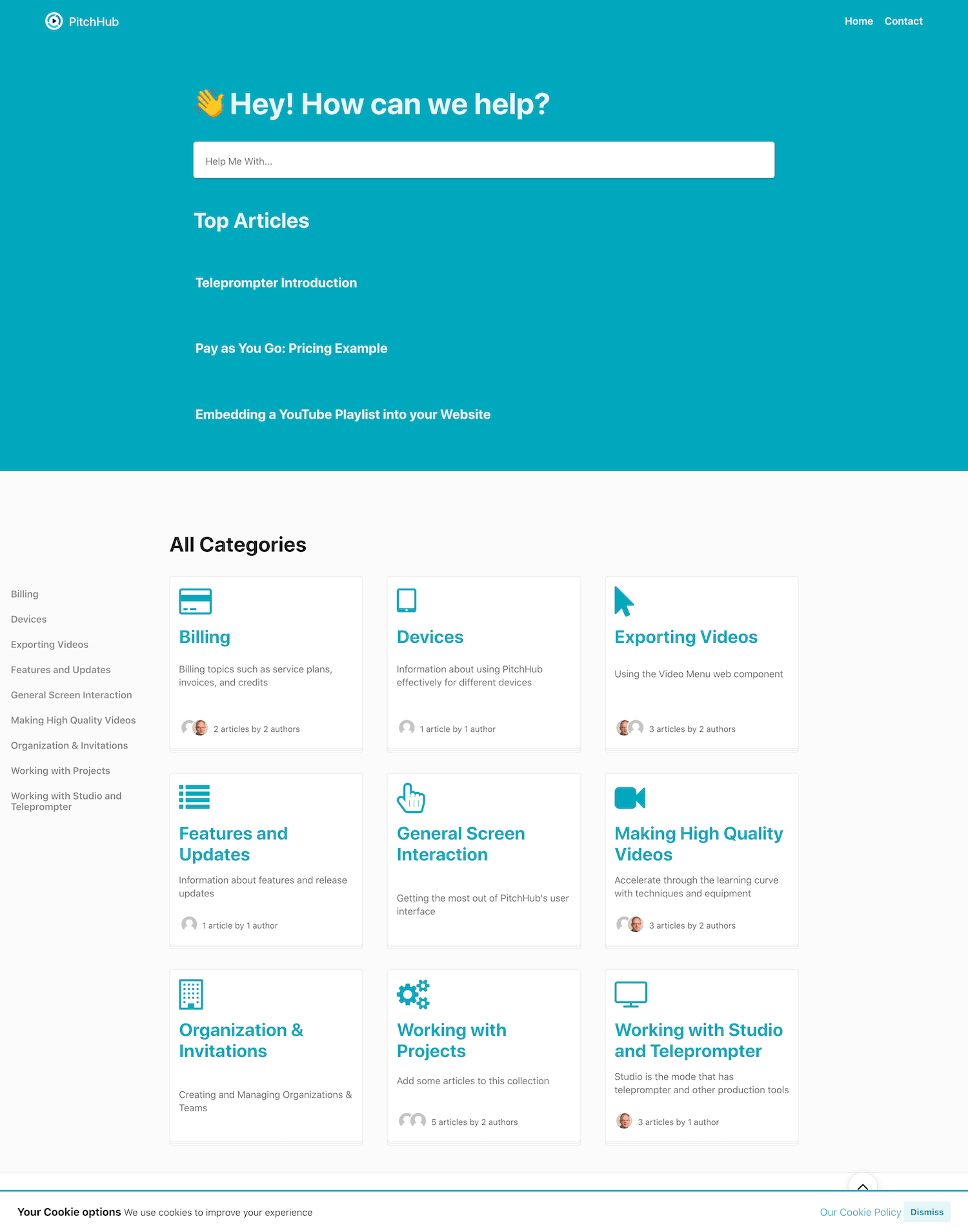 PitchHub knowledge base interface