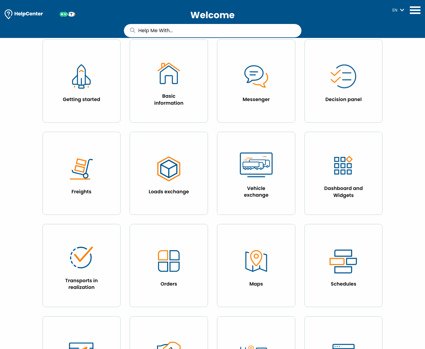 Trans.eu knowledge base interface